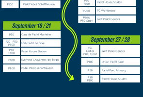 Notre programme de tournois pour SEPTEMBRE!